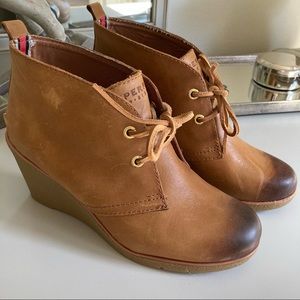 Sperry Leather Wedge Booties
